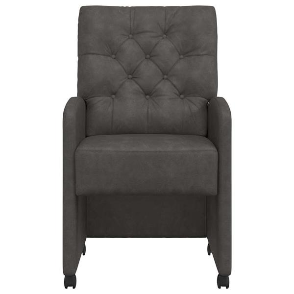 Grote foto vidaxl eetkamerstoelen met wieltjes 2 pcs zwart 58 x 67 x 97 cm huis en inrichting stoelen