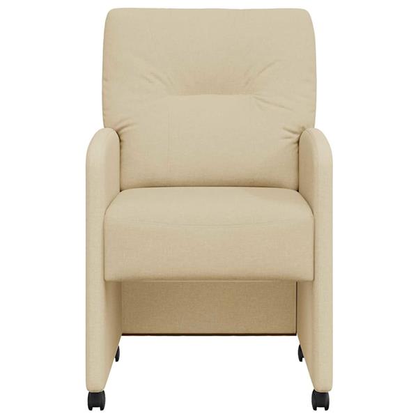 Grote foto vidaxl eetkamerstoelen met wieltjes 2 pcs cr me 57 x 67 x 95 cm stof huis en inrichting stoelen