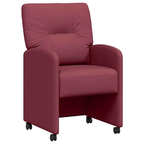 Grote foto vidaxl eetkamerstoelen met wieltjes 2 pcs wijnrood 57 x 67 x 95 cm huis en inrichting stoelen