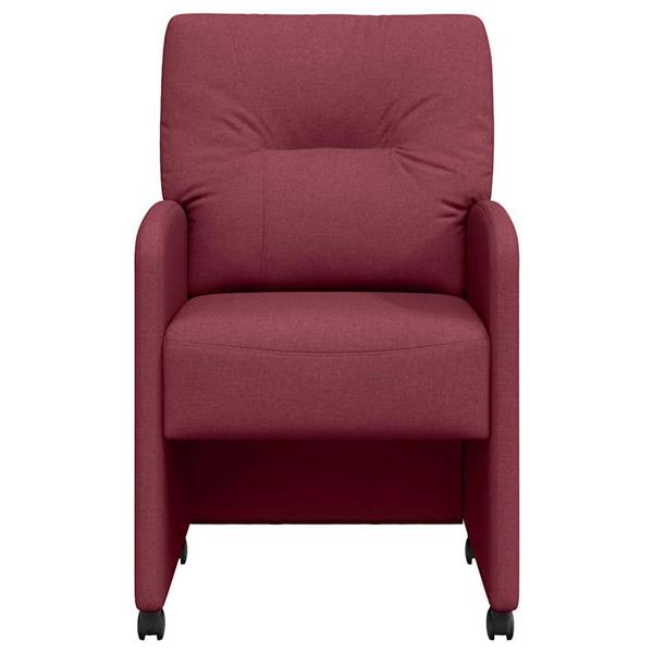 Grote foto vidaxl eetkamerstoelen met wieltjes 2 pcs wijnrood 57 x 67 x 95 cm huis en inrichting stoelen