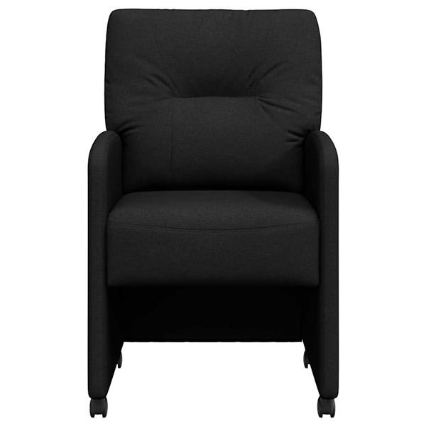 Grote foto vidaxl eetkamerstoelen met wieltjes 2 pcs zwart 57 x 67 x 95 cm stof huis en inrichting stoelen