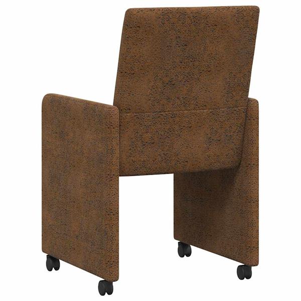 Grote foto vidaxl eetkamerstoelen met wieltjes 2 pcs bruin 57 x 66 x 94 cm huis en inrichting stoelen