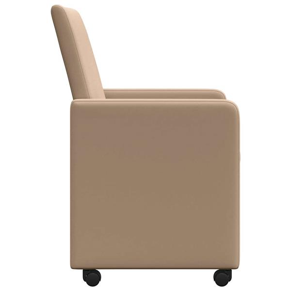 Grote foto vidaxl eetkamerstoelen met wieltjes 2 pcs cappuccino 57 x 66 x 94 cm huis en inrichting stoelen