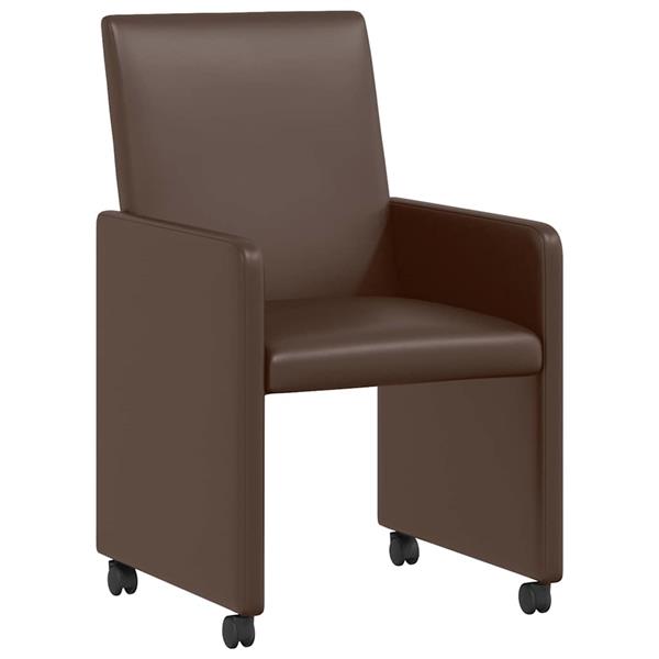 Grote foto vidaxl eetkamerstoelen met wieltjes 2 pcs bruin 57 x 66 x 94 cm huis en inrichting stoelen