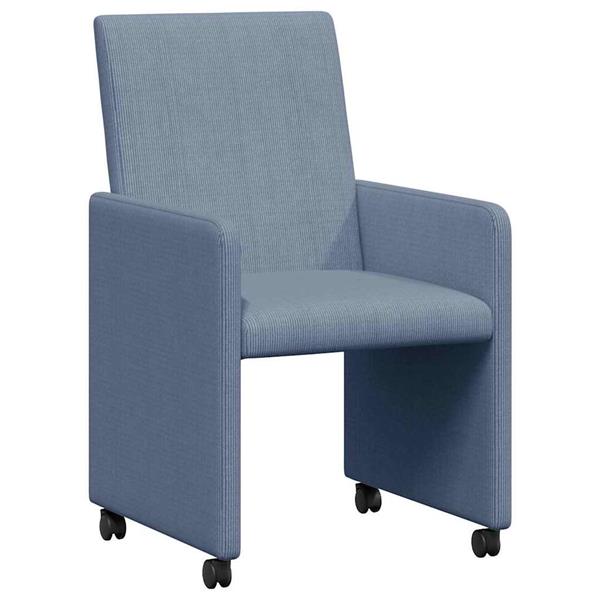 Grote foto vidaxl eetkamerstoelen met wieltjes 2 pcs blauw 57 x 66 x 94 cm huis en inrichting stoelen