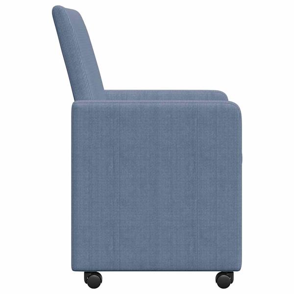 Grote foto vidaxl eetkamerstoelen met wieltjes 2 pcs blauw 57 x 66 x 94 cm huis en inrichting stoelen