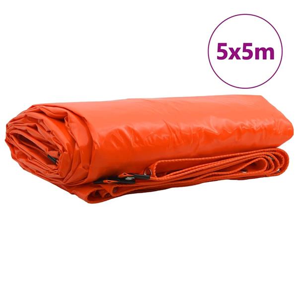 Grote foto vidaxl zeil 650g m oranje 5 x 5 m canvas met pvc coating doe het zelf en verbouw materialen en producten