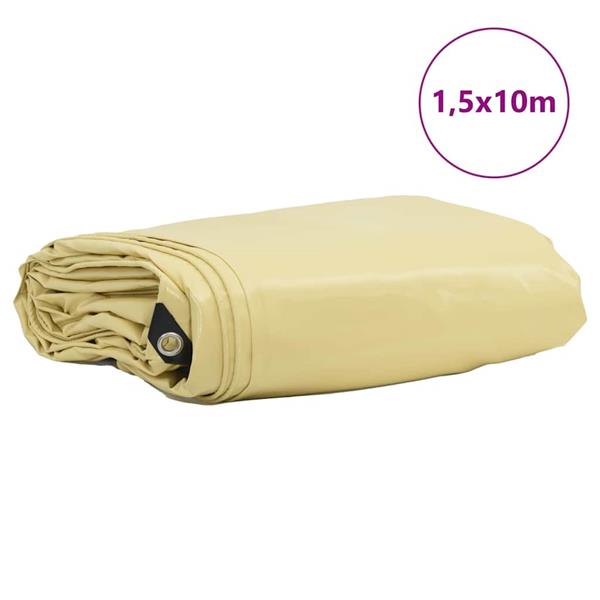 Grote foto vidaxl zeil 650g m beige 1 5 x 10 m canvas met pvc coating doe het zelf en verbouw materialen en producten