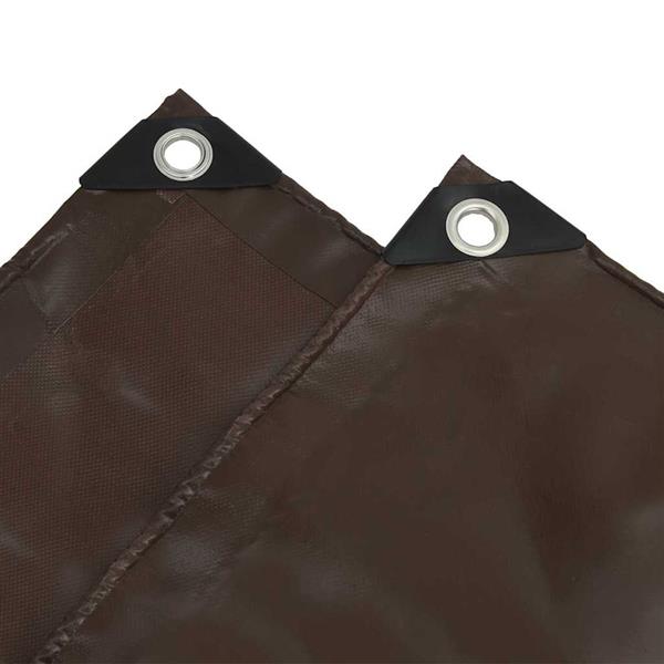 Grote foto vidaxl zeil 650g m bruin 3 x 5 m canvas met pvc coating doe het zelf en verbouw materialen en producten