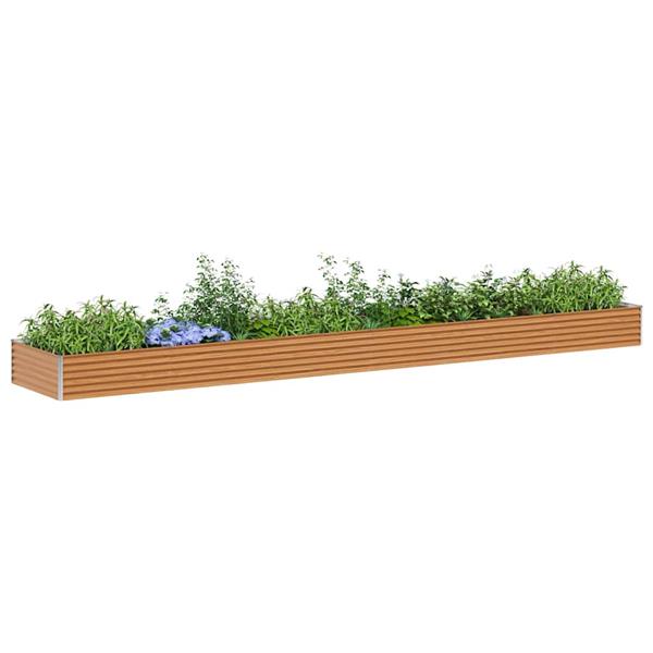 Grote foto vidaxl verhoogde plantenbak 582 x 100 x 36 cm gegalvaniseerd staal tuin en terras overige tuin en terras