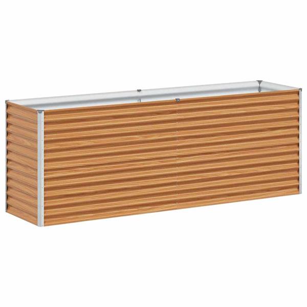 Grote foto vidaxl verhoogde plantenbak 195 x 50 x 68 cm gegalvaniseerd staal tuin en terras overige tuin en terras