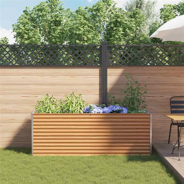 Grote foto vidaxl verhoogde plantenbak 195 x 50 x 68 cm gegalvaniseerd staal tuin en terras overige tuin en terras