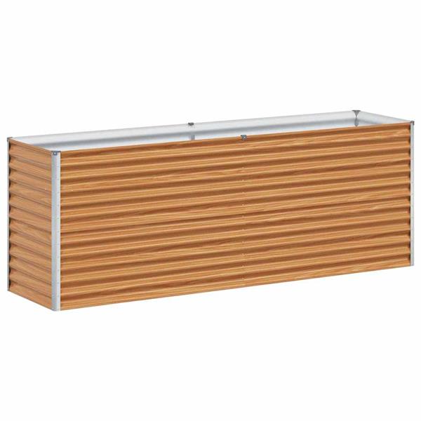 Grote foto vidaxl verhoogde plantenbak 195 x 50 x 68 cm gegalvaniseerd staal tuin en terras overige tuin en terras