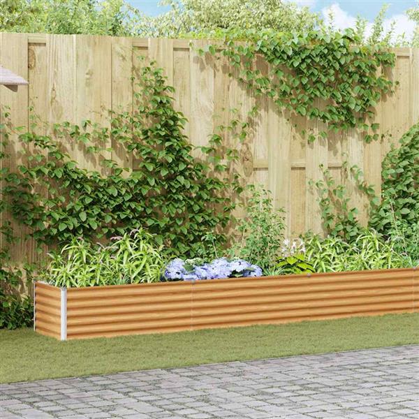 Grote foto vidaxl verhoogde plantenbak 775 x 50 x 36 cm gegalvaniseerd staal tuin en terras overige tuin en terras