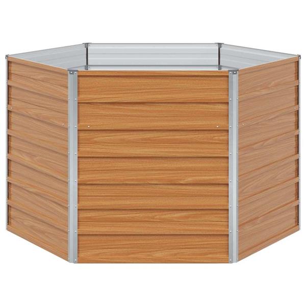 Grote foto vidaxl verhoogd tuinbed licht bruin 129 x 129 x 77 cm tuin en terras overige tuin en terras