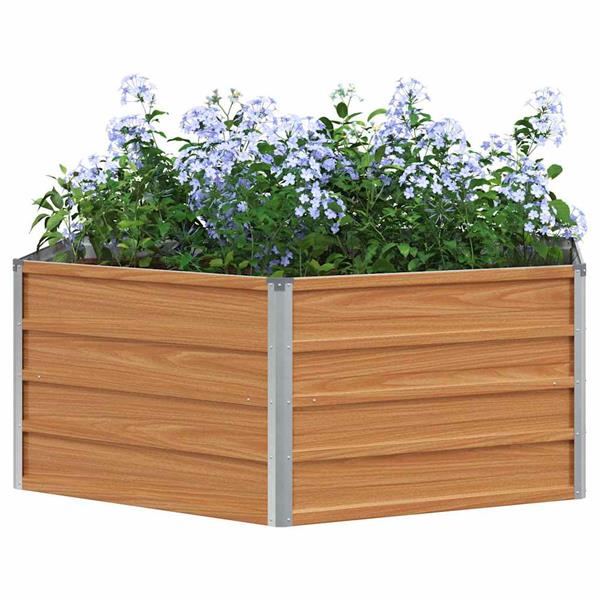 Grote foto vidaxl verhoogd tuinbed hout uiterlijk 129 x 129 x 45 cm tuin en terras overige tuin en terras