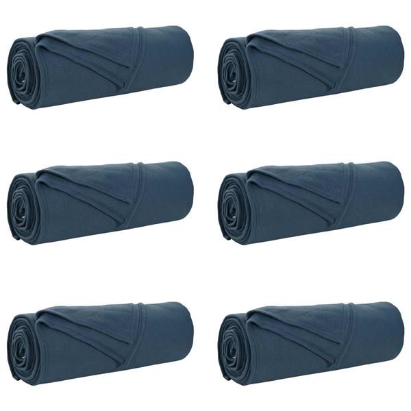 Grote foto vidaxl kleden 6 pcs marineblauw 350 x 270 cm fleece huis en inrichting bedden