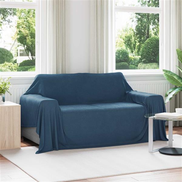 Grote foto vidaxl kleden 6 pcs marineblauw 280 x 210 cm fleece huis en inrichting bedden
