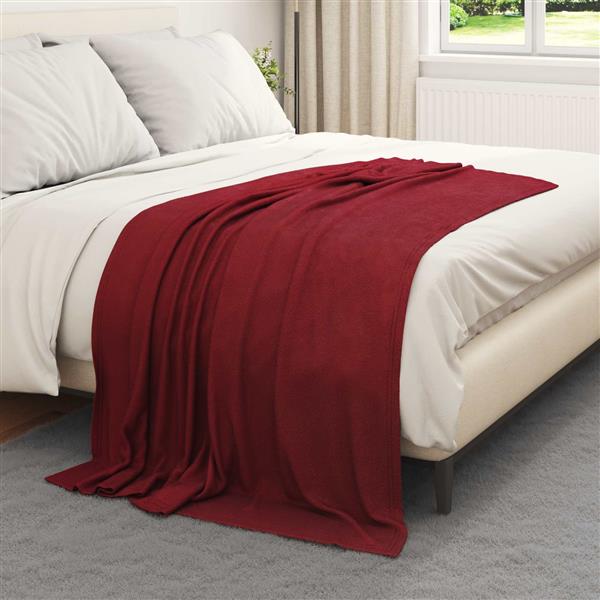 Grote foto vidaxl kleden 24 pcs bordeaux rood 170 x 130 cm fleece huis en inrichting bedden