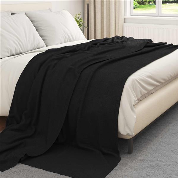 Grote foto vidaxl kleden 24 pcs zwart 240 x 220 cm fleece huis en inrichting bedden