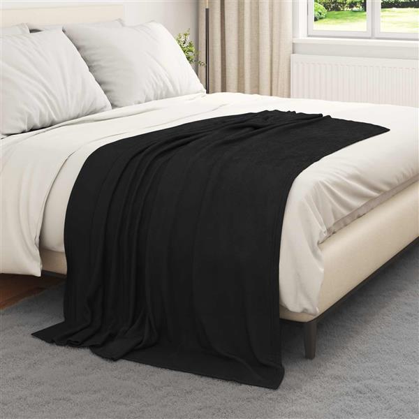 Grote foto vidaxl kleden 24 pcs zwart 170 x 130 cm fleece huis en inrichting bedden