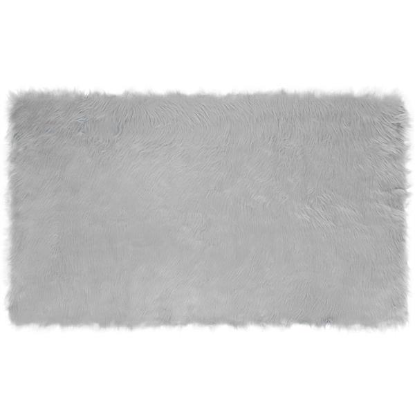 Grote foto vidaxl nep schapenvacht tapijt tafalla grijs 100 x 200 cm polyester huis en inrichting vloerbedekking en kleden