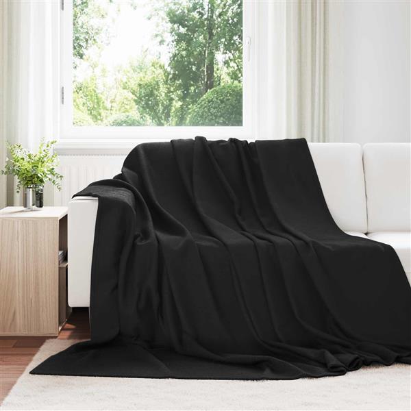 Grote foto vidaxl kleden 6 pcs zwart 270 x 240 cm fleece huis en inrichting bedden