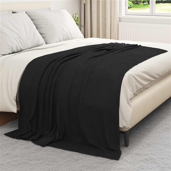 Grote foto vidaxl kleden 6 pcs zwart 200 x 150 cm fleece huis en inrichting bedden