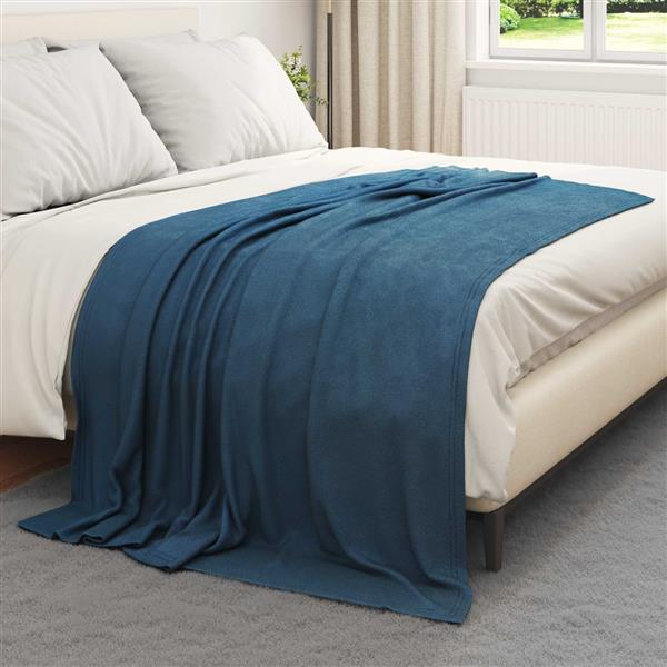 Grote foto vidaxl kleden 6 pcs marineblauw 200 x 150 cm fleece huis en inrichting bedden
