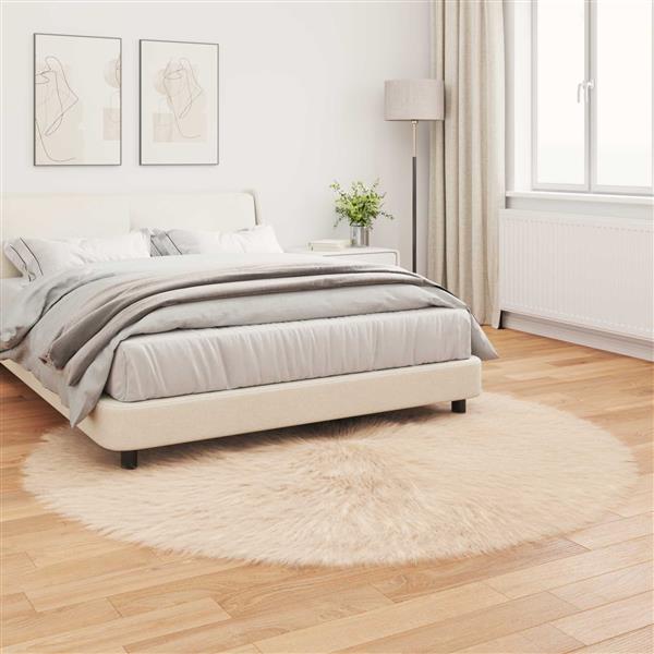 Grote foto vidaxl nep schapenvacht tapijt tafalla beige 160 cm polyester huis en inrichting vloerbedekking en kleden