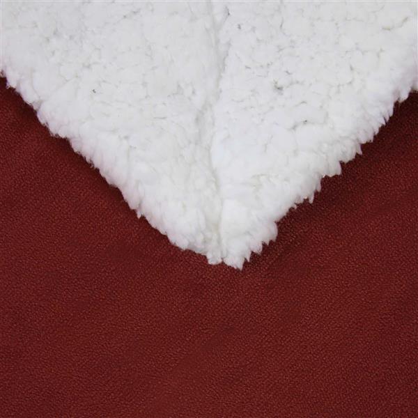 Grote foto vidaxl gooi deken bordeaux rood 130 x 150 cm fleece huis en inrichting bedden