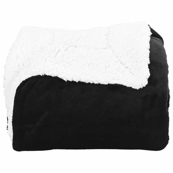 Grote foto vidaxl gooi deken zwart 130 x 150 cm fleece huis en inrichting bedden