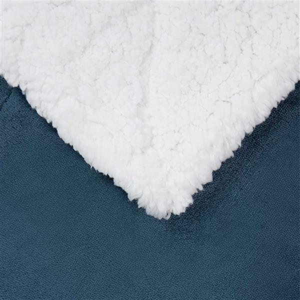 Grote foto vidaxl gooi deken marineblauw 150 x 200 cm fleece huis en inrichting bedden