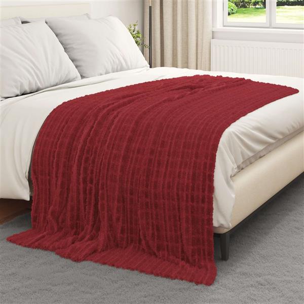 Grote foto vidaxl kleden 6 pcs bordeaux rood 200 x 150 cm fleece huis en inrichting bedden