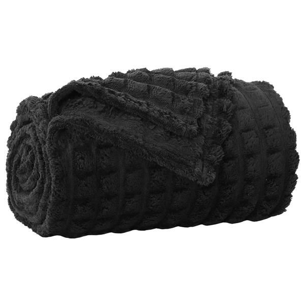 Grote foto vidaxl kleden 6 pcs zwart 270 x 240 cm fleece huis en inrichting bedden