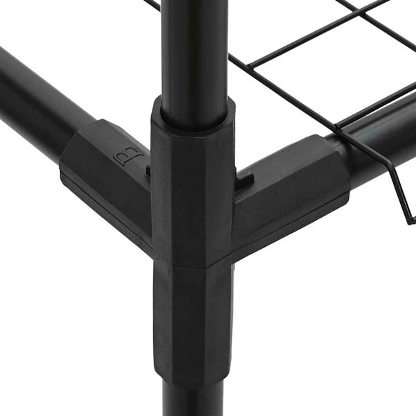 Grote foto vidaxl 3 laags plantenstandaard zwart 100 x 32 x 102 cm staal tuin en terras overige tuin en terras
