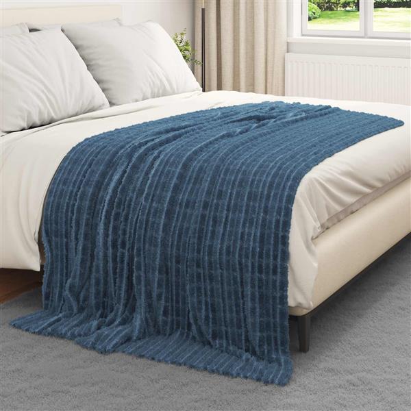 Grote foto vidaxl kleden 6 pcs marineblauw 200 x 150 cm fleece huis en inrichting bedden