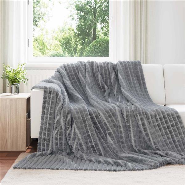 Grote foto vidaxl kleden 6 pcs donkergrijs 240 x 220 cm fleece huis en inrichting bedden