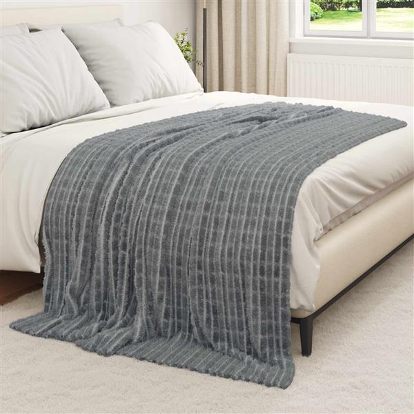 Grote foto vidaxl kleden 6 pcs donkergrijs 200 x 150 cm fleece huis en inrichting bedden