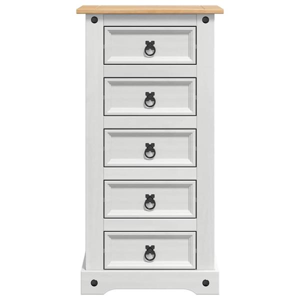 Grote foto vidaxl nachtkastje corona wit 53 x 39 x 103 cm massief grenenhout huis en inrichting complete slaapkamers