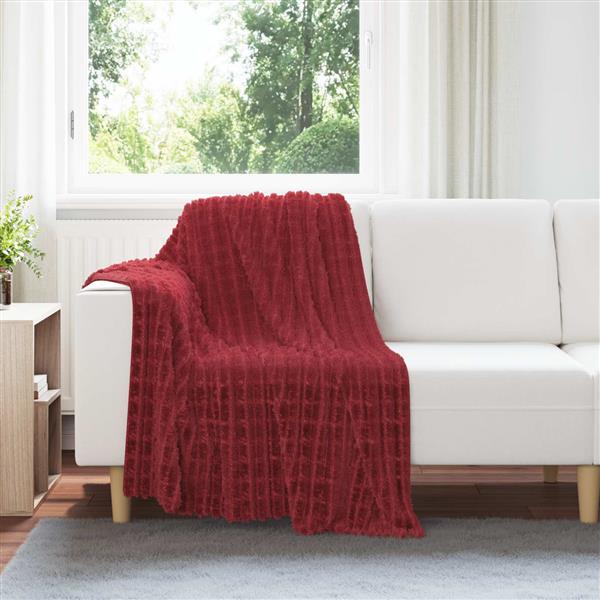Grote foto vidaxl gooi deken bordeaux rood 150 x 130 cm fleece huis en inrichting bedden