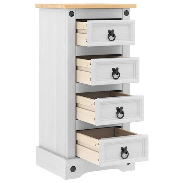 Grote foto vidaxl nachtkastje corona wit 35 x 32 5 x 74 cm massief grenenhout huis en inrichting complete slaapkamers