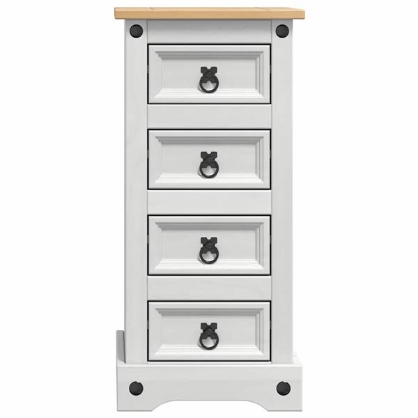 Grote foto vidaxl nachtkastje corona wit 35 x 32 5 x 74 cm massief grenenhout huis en inrichting complete slaapkamers