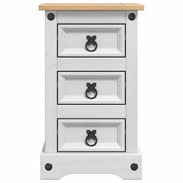 Grote foto vidaxl nachtkastje corona wit 35 x 32 5 x 58 cm massief grenenhout huis en inrichting complete slaapkamers