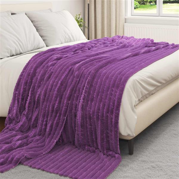 Grote foto vidaxl kleden 6 pcs paars 270 x 240 cm fleece huis en inrichting bedden