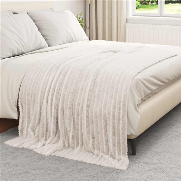 Grote foto vidaxl kleden 6 pcs cr me 200 x 150 cm fleece huis en inrichting bedden