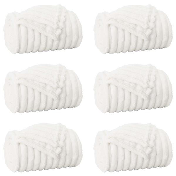 Grote foto vidaxl kleden 6 pcs wit 200 x 150 cm fleece huis en inrichting bedden