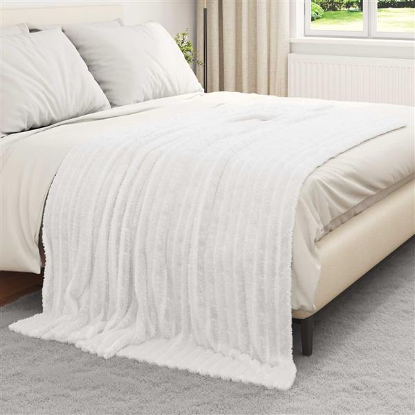 Grote foto vidaxl kleden 6 pcs wit 200 x 150 cm fleece huis en inrichting bedden