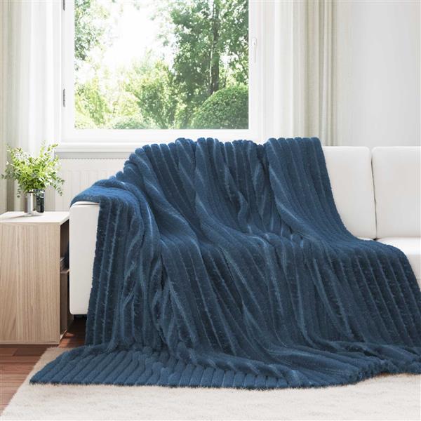Grote foto vidaxl kleden 6 pcs marineblauw 240 x 220 cm fleece huis en inrichting bedden