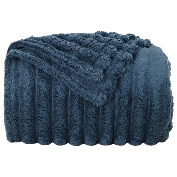 Grote foto vidaxl kleden 6 pcs marineblauw 240 x 220 cm fleece huis en inrichting bedden
